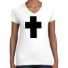 Women's Fine Jersey V-Neck Tee Thumbnail