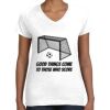 Women's Fine Jersey V-Neck Tee Thumbnail